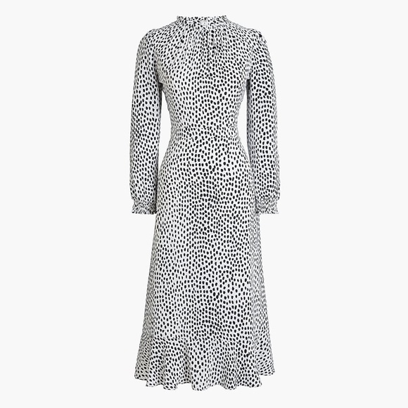 J. Crew Factory Dresses & Skirts - NWT Ruffle-Neck Leopard Peasant Dress sz 14